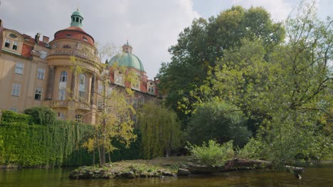 The-Dome-of-the-Church-of-St-Francis-of-Assisi-and-Riverside-Greenery