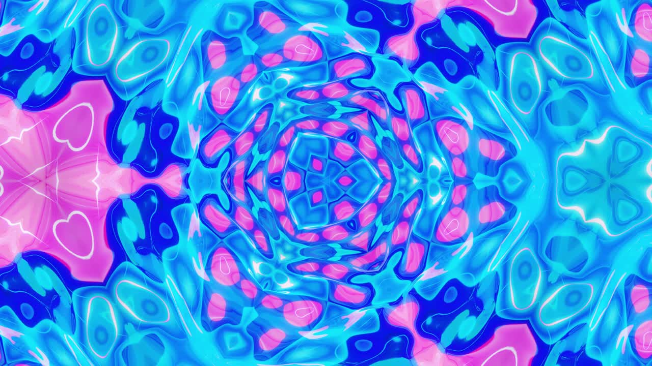 3d elegante abstracto en bucle bg como patrón simétrico ondulado como estructura caleidoscópica con ondas, vidrio líquido multicolor con hermosos colores de gradiente. 4k animado fluido colorido de moda