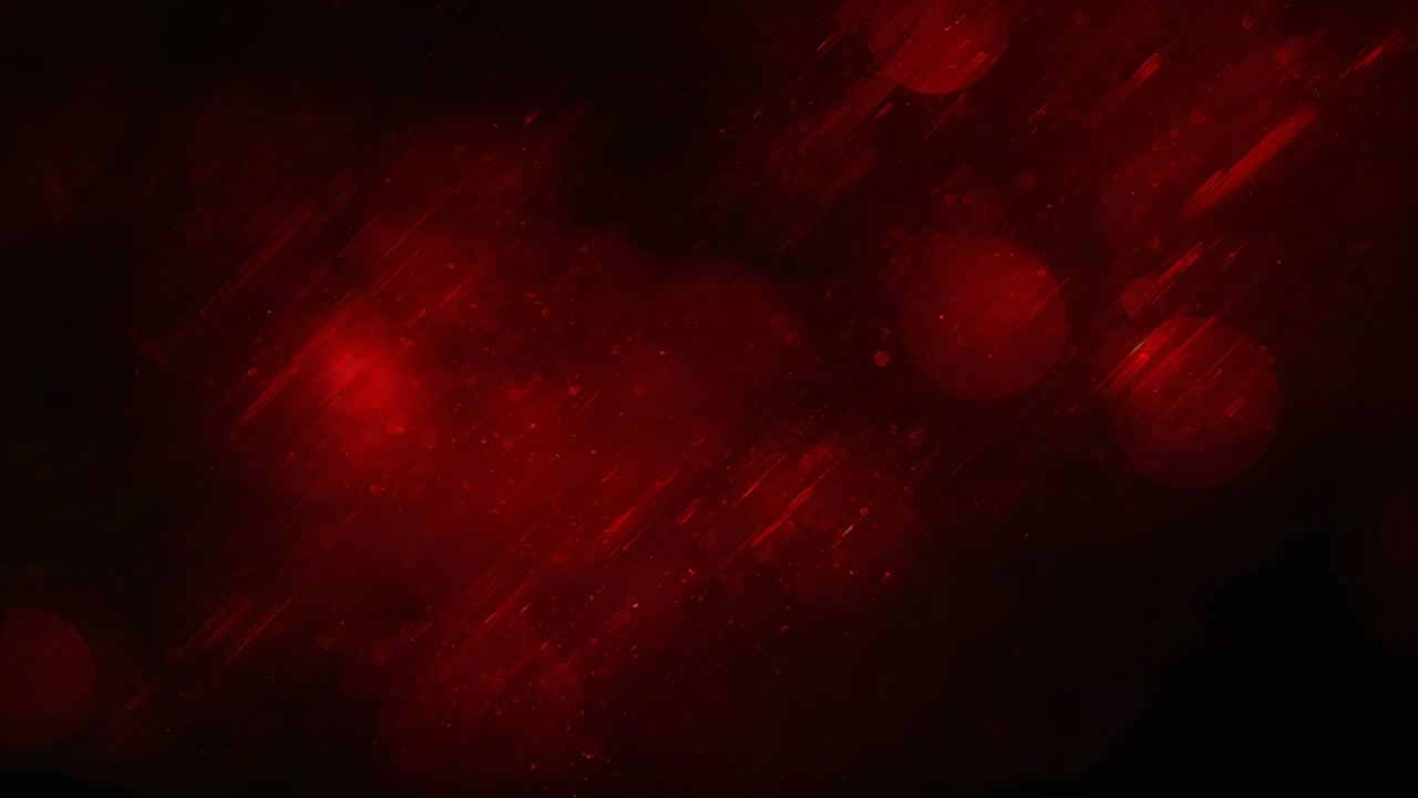 Pulsing blurred red bokeh and streaks sharpening and shifting in dark field with frames progressing