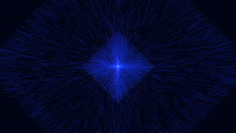 glowing futuristic cube with neon lines in black galaxy