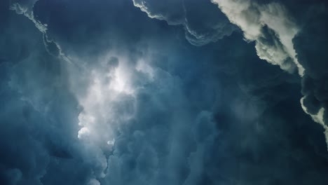 pov thunderstorm clouds at night with lightning