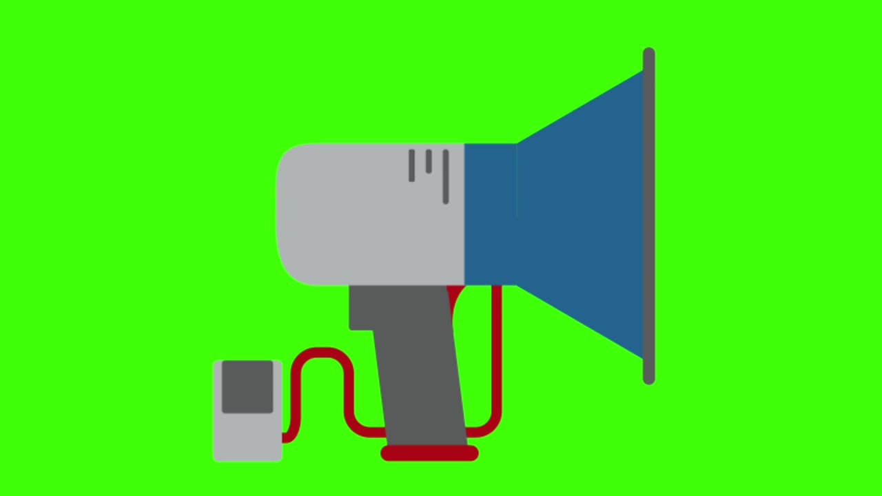 녹색 화면, 안전 범죄 아이콘, 경찰 휴대용 메가폰