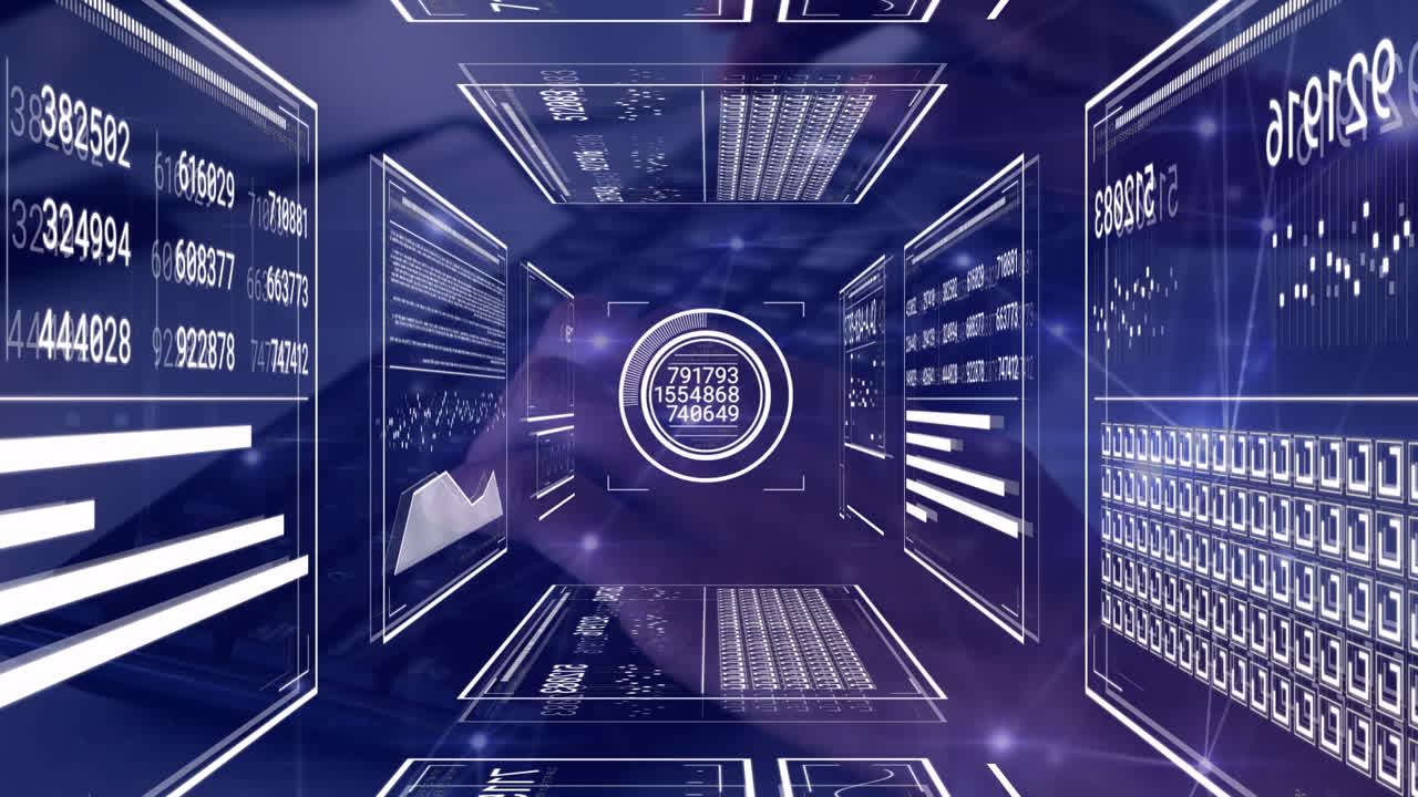 Animation of data processing over hands using computer