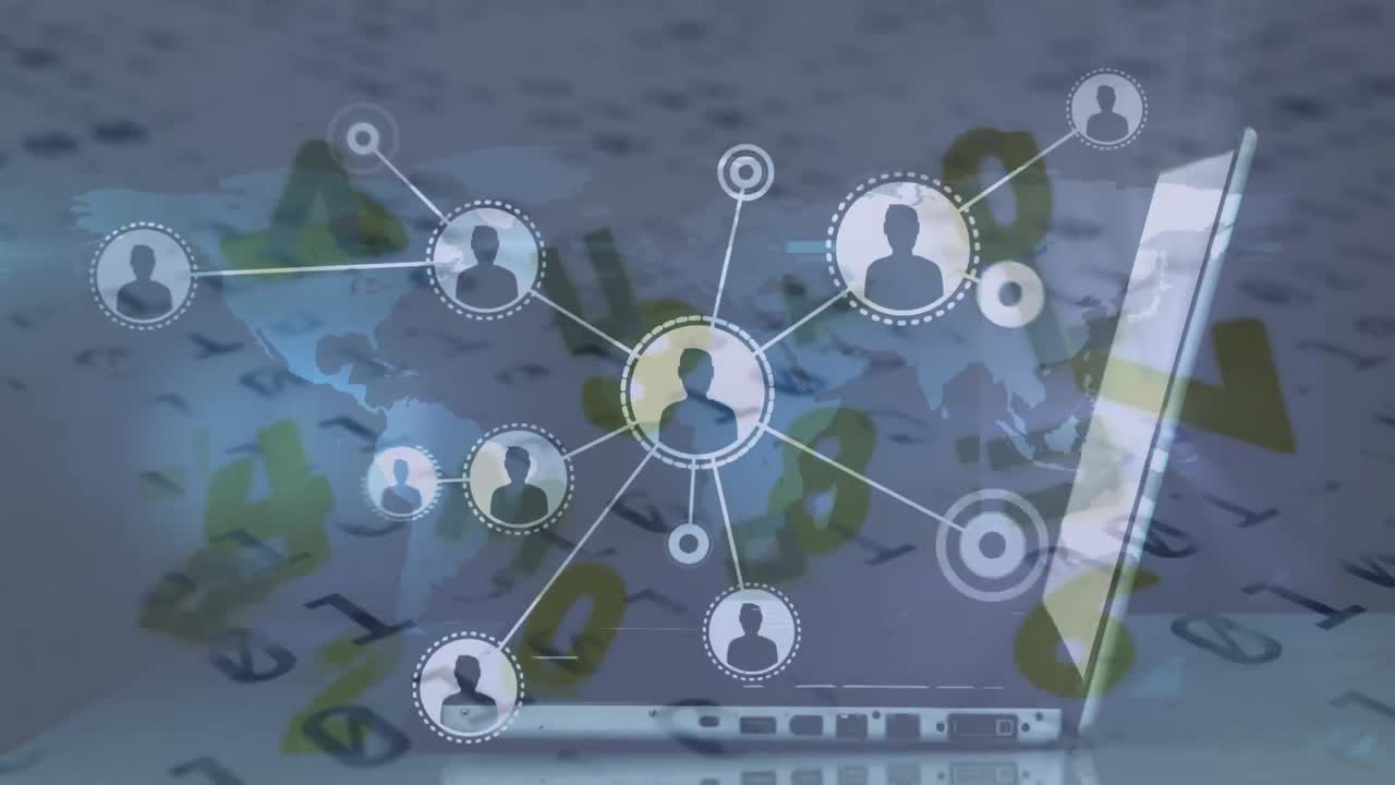 animación de la red de conexiones a través de codificación binaria y portátil