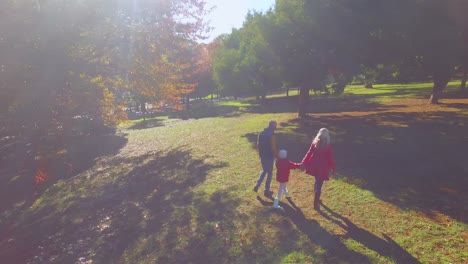 family walking at park