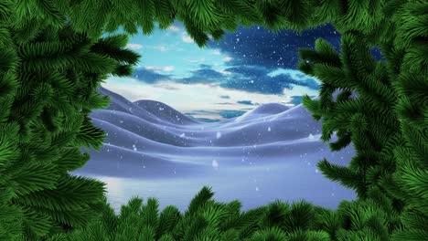 Christmas-tree-border-with-Winter-snow-landscape