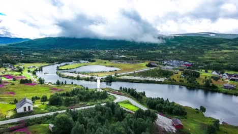 imágenes aéreas de la hermosa naturaleza de noruega.