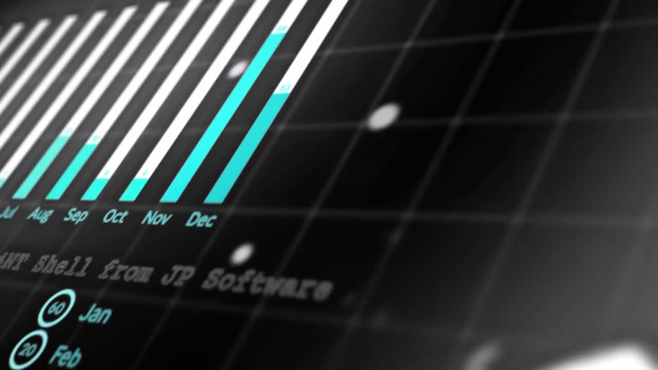 animación del procesamiento de datos sobre un fondo negro