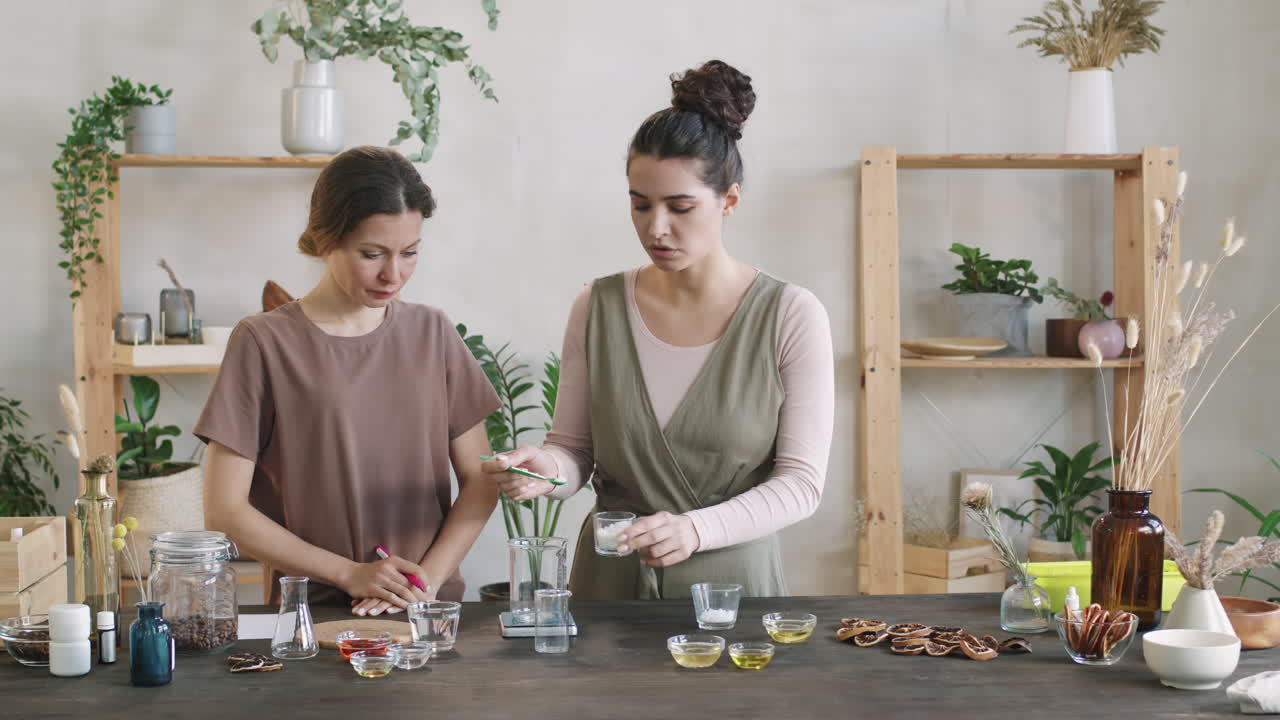 Women Making Homemade Cosmetics