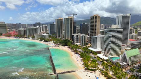 sunny day at beachfront hotels in vibrant waikiki honolulu