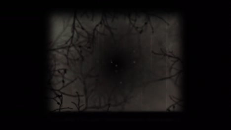 animation of square with flickering lines and shapes on distressed background