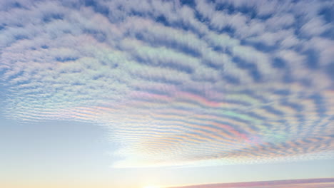 stunning iridescent nacreous clouds in the sky