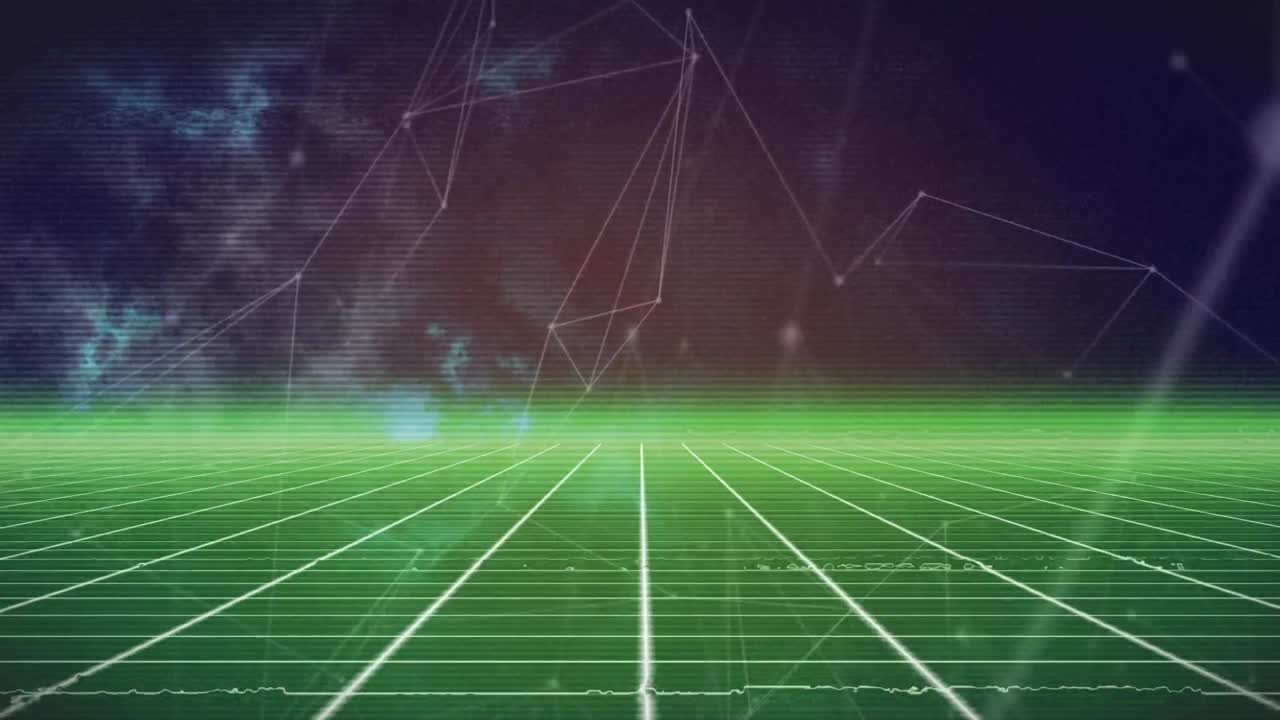 animación de la red de conexiones sobre fondo negro