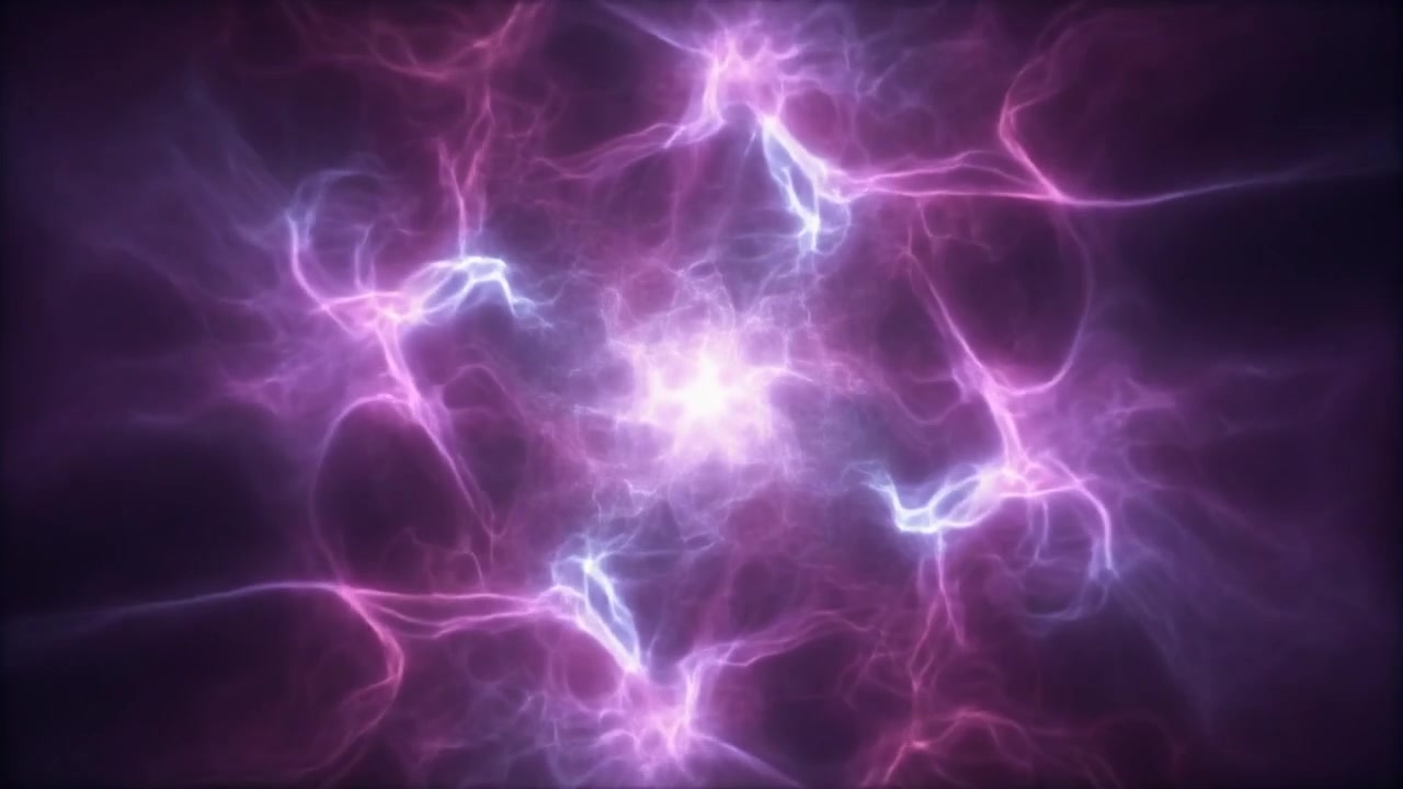 Onde di energia viola luminose astratte che pulsano dal centro