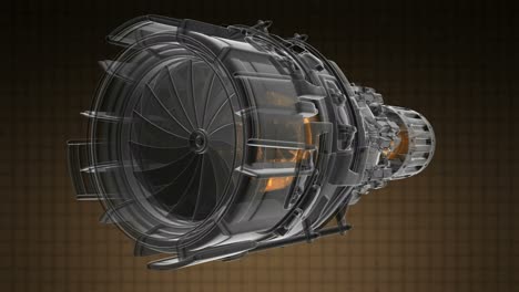 rotate jet engine turbine