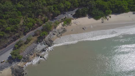 Coastal-Road-Of-Captain-Cook-Highway-Near-Ellis-Beach-In-Cairns,-Far-North-Queensland,-Australia