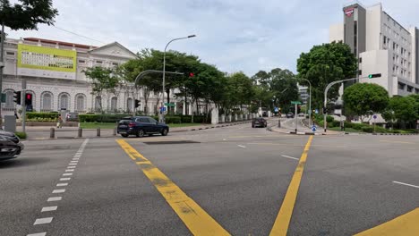 vehicles crossing an intersection over time.