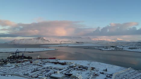 Drone-view-of-winter-in-Reykjavik