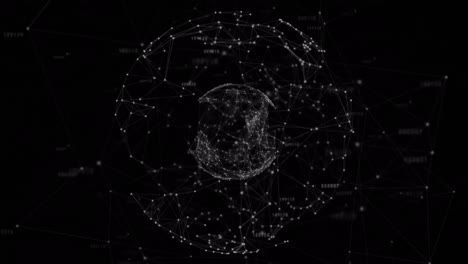 animación del globo de la red de conexiones con puntos brillantes