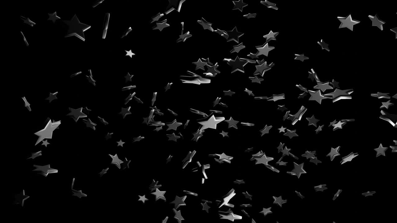 추상적인 축제 배경과 별 모양의 전구 구름, 박이는 네온 불빛, 공중에서 회전하는 다채로운 별, 4k에서 놀라운 아름다움의 vj 루프, 부드러운 흔들리는 애니메이션