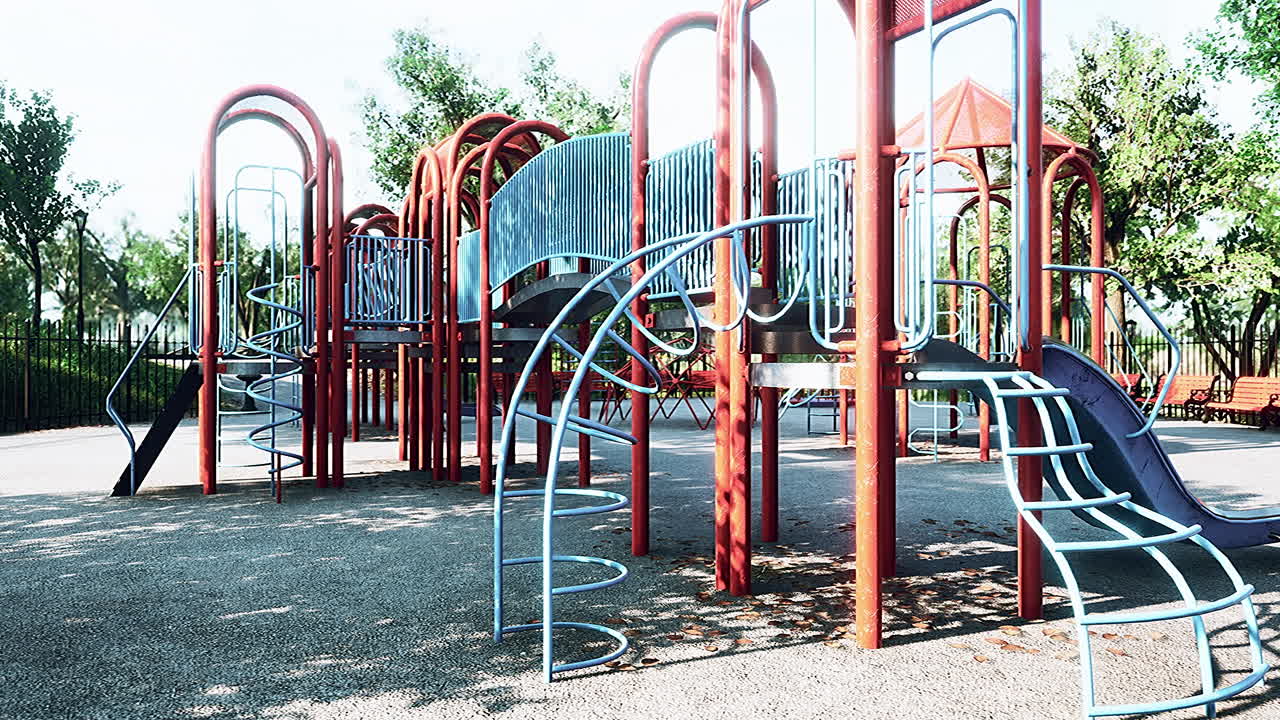 пустая игровая площадка в парке