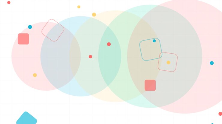 Abstract Motion Graphics with Floating Geometric Shapes and Circles