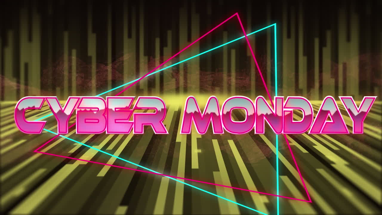 animación del lunes cibernético en el espacio abstracto digital