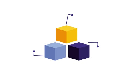 cubes linear steps diagram template