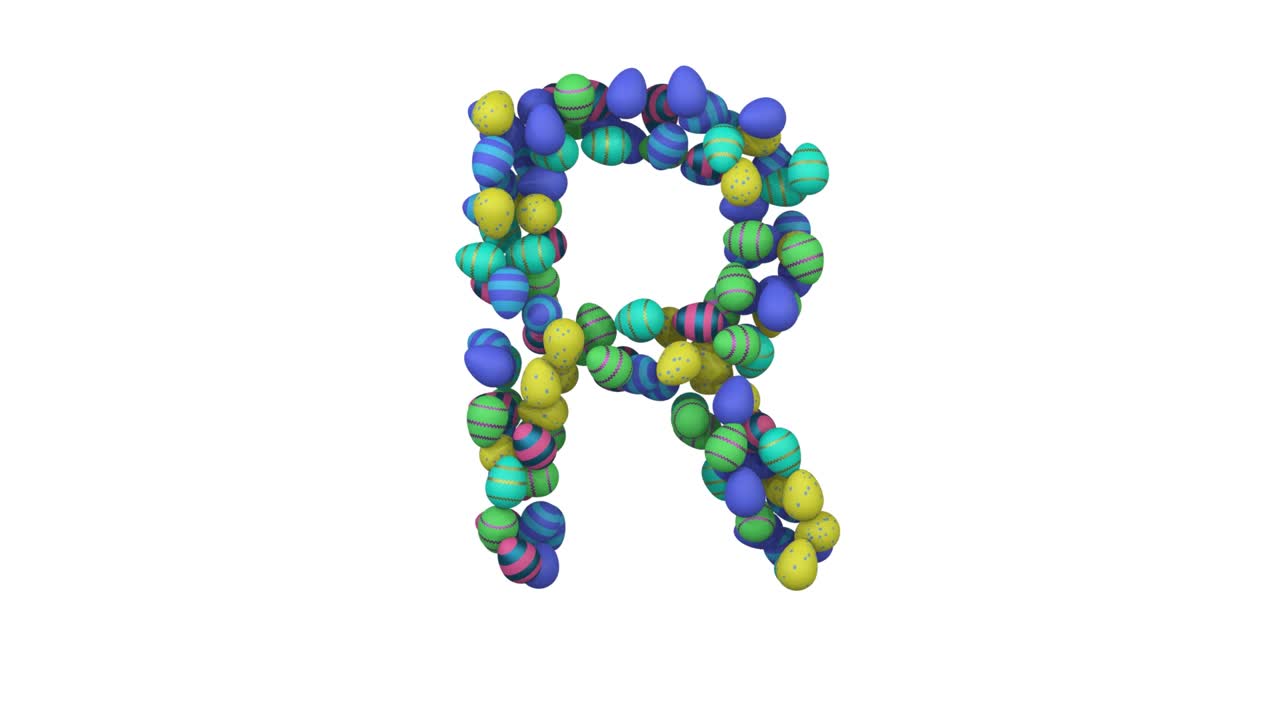 letra de fuente con tema de huevo de pascua r