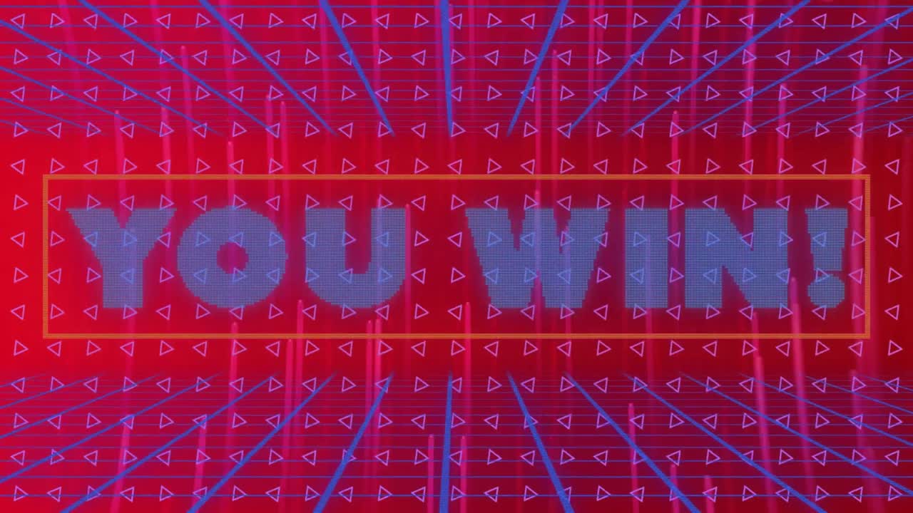 모양과 빛의 트레일의 애니메이션은 빨간 바탕에 텍스트를 이길 수 있습니다