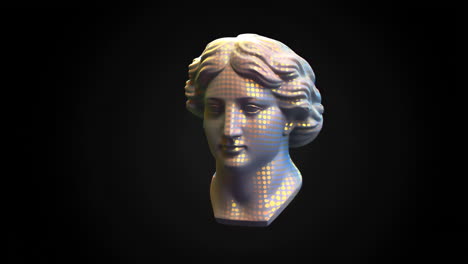 digital overlay on classical bust