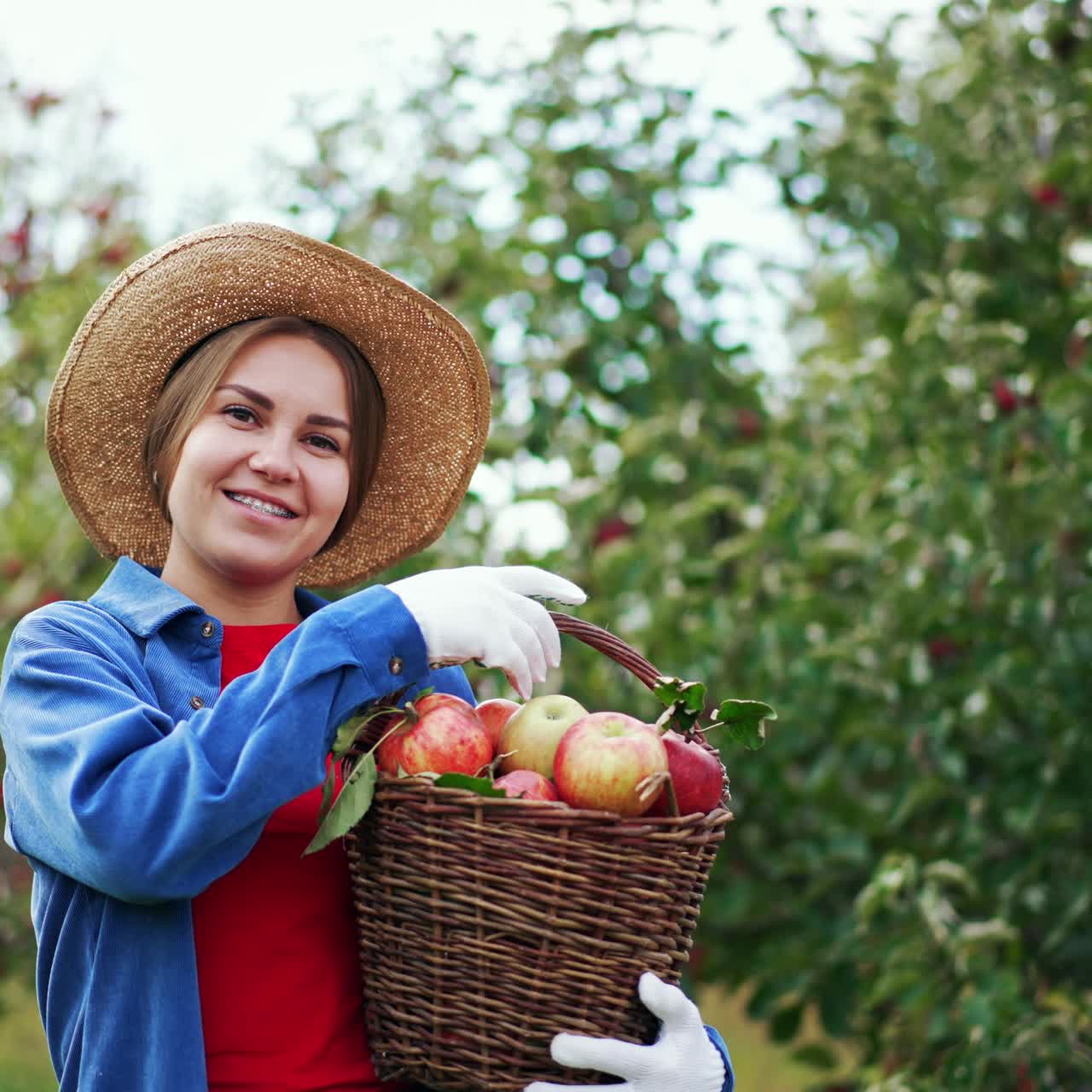 Pretty farming lady in countryside. Pretty young farm worker