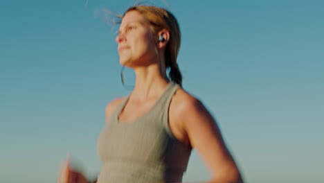 running, music and fitness with pregnant woman