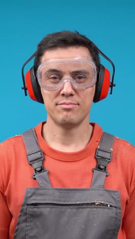 happy worker in safety gear