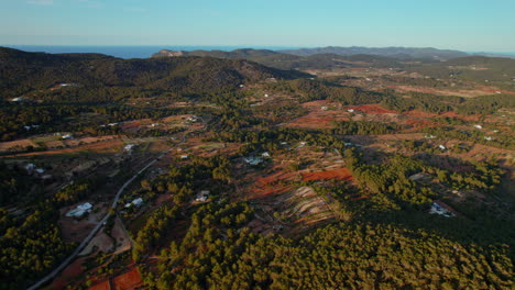 santa agnes de corona village and nature surroundings in ibiza island, spain