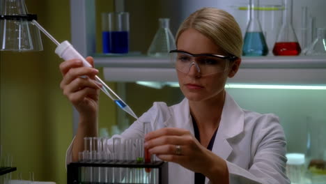 a female scientist conducting an experiment in a laboratory
