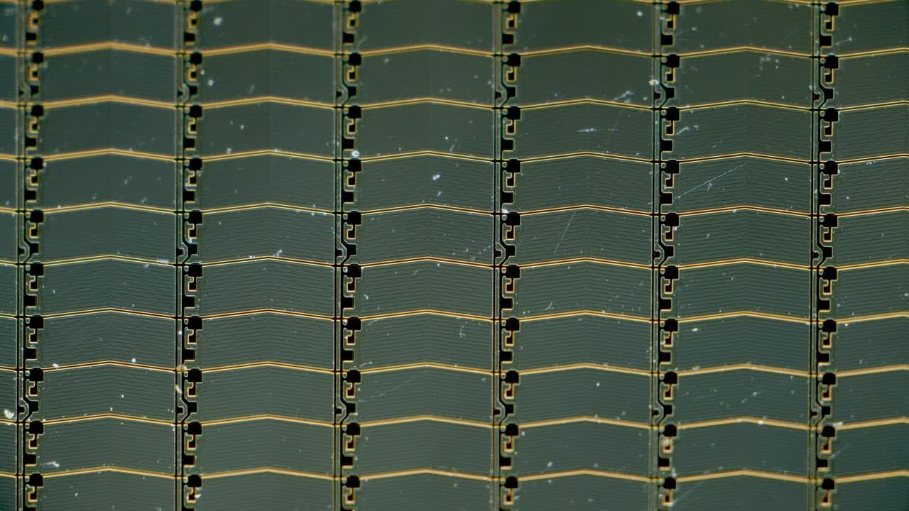 LCD display thin film transistor under microscope