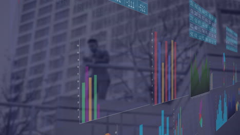 Animación-Del-Procesamiento-De-Datos-Financieros-Sobre-El-Paisaje-Urbano