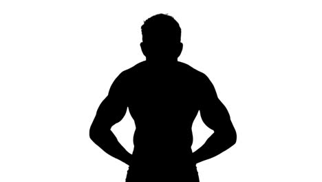 Muscular-silhouette-of-man-flexing-muscles-