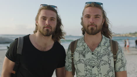 portrait-of-attractive-brothers-posing-confident-at-beach-close-up-of-twins