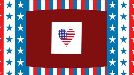 Animación-De-Corazón-En-Bandera-Roja,-Blanca-Y-Azul-De-Estados-Unidos-De-América