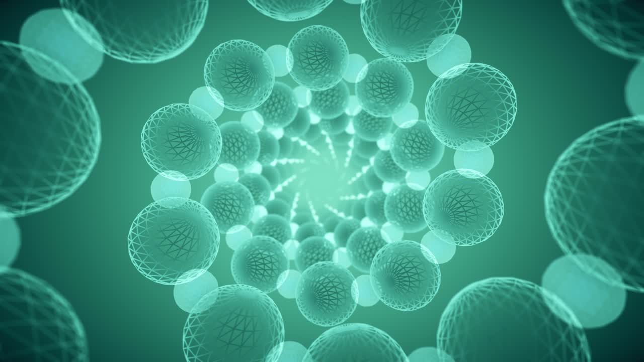 회전하는 dna 반이는 분자의 원활한 애니메이션