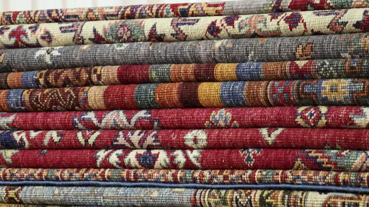 Close-up view of Traditional Afghani carpet