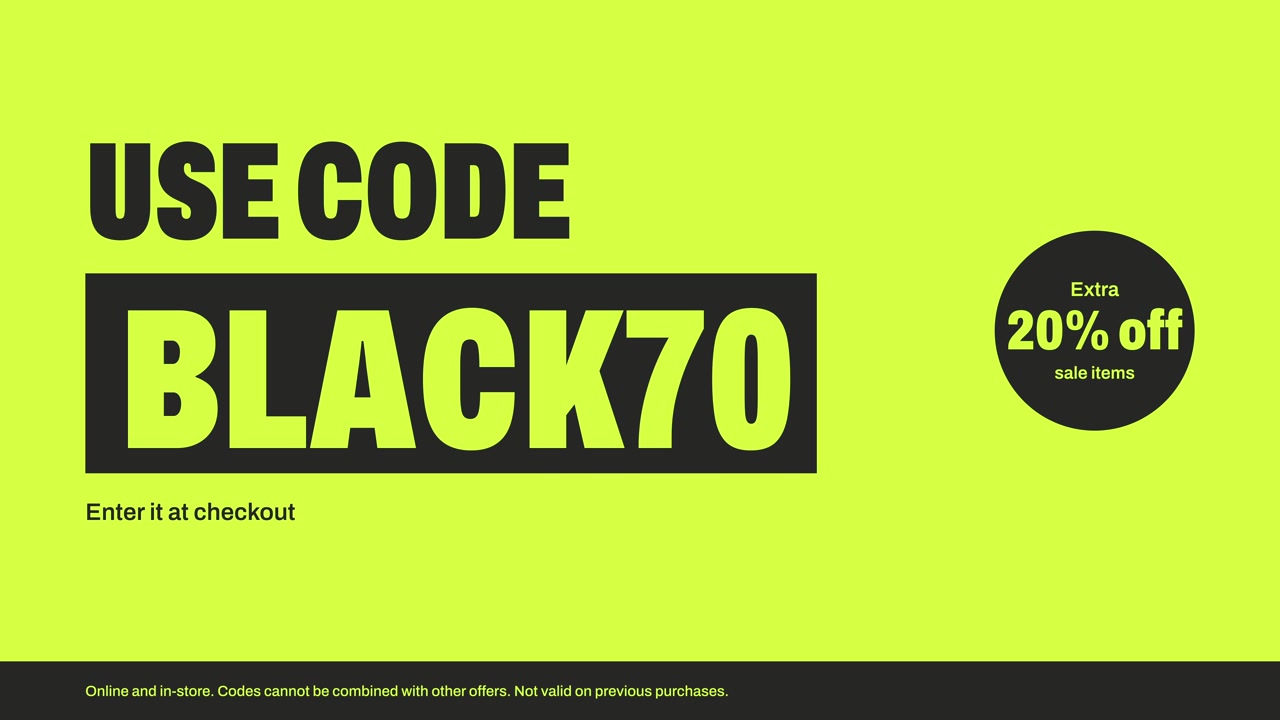 Grafica promozionale animata per codice sconto Black Friday