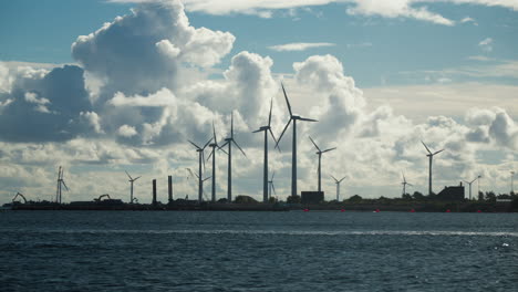 offshore wind farm under a cloudy sky