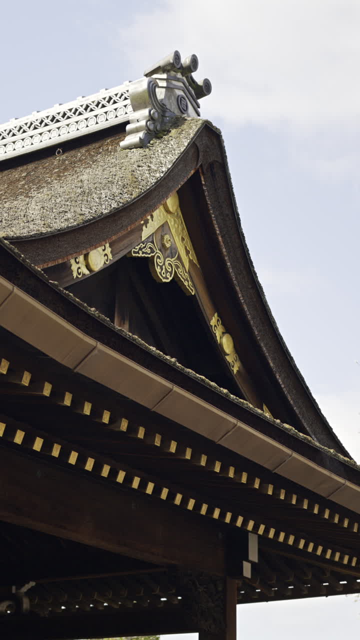 Exploring the intricate architecture of Fushimi Inari in Kyoto, Japan during a sunny day