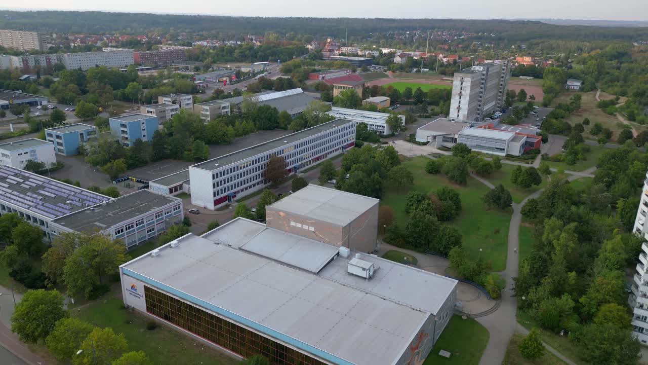 Aerial View of a University Campus