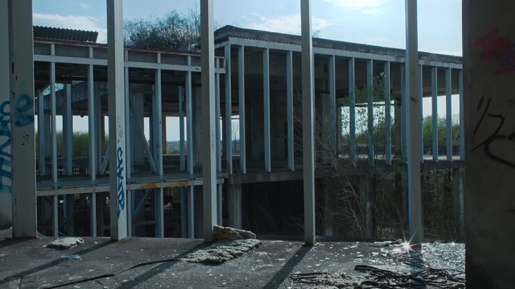 Immagine dell'ospedale universitario abbandonato a Zagabria, Croazia