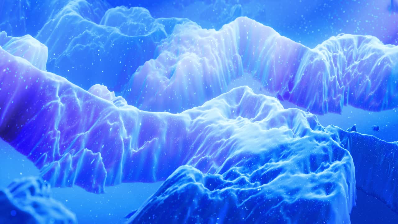 부드러운 파란색 매트 재료의 추상적인 파동, 가운 내부 반임과 모핑 표면에 반이는, 풍경이나 지형과 같은 추상적인 기하학 표면, 3d 노이즈를 추출하거나 이동시키기.