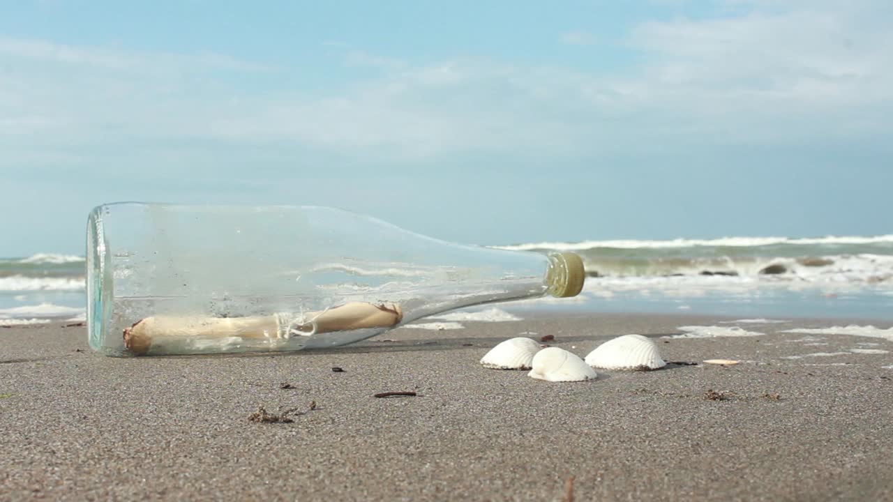 해변 1에 있는 병의 메시지